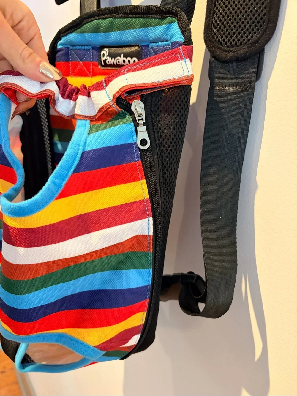 Pawaboo Rainbow Stripe Pet Front Carrier - Multicolor